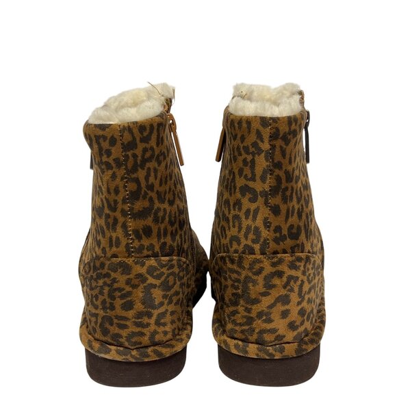 Steve Madden Oakley Girl's Ankle Boot Leopard Faux Suede Brown Size 3 NEW - Picture 5 of 9